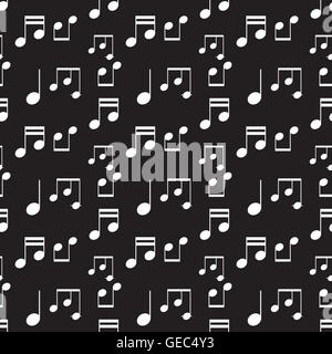Music notes white seamless pattern. Music design art vector and illustration monochrome background Stock Photo