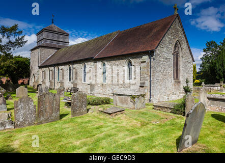 Church of St Peter at More, near Lydham, Shropshire, UK Stock Photo