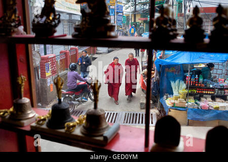 Post office Rd from Tibetan handicrafts Centre,McLeod Ganj, Dharamsala, Himachal Pradesh state, India, Asia Stock Photo