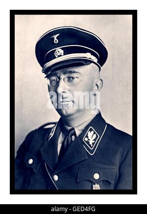 Heinrich Himmler formal portrait in Waffen SS uniform. German National Socialist Politician. Nazi military commander secret police & leading Nazi planner of the Holocaust. Stock Photo