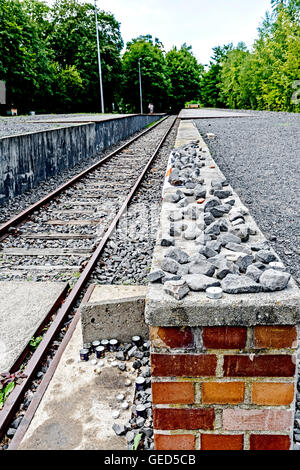 Berlin, Bahnhof Grunewald, memorial track 17, Site of deportation of the Berlin Jews ; Gedenkstätte für die Deportation Stock Photo