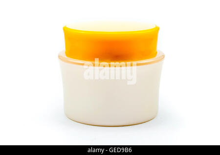 cosmetic jar face cream on a white background with cliping path Stock Photo