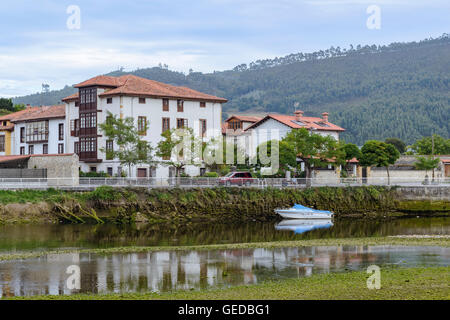 Unquera, Cantabria town situated on the banks of the Deva River. Spain, Europe, Stock Photo