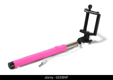 Pink selfie stick Stock Photo
