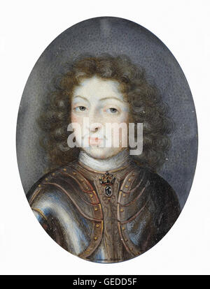 Pierre Signac - Miniature portrait of Charles XI, King of Sweden 1660-1697 Stock Photo