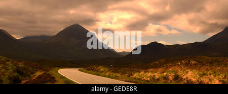 a drive through isle of Skye in the mountains of the highlands of Scotland  during my holiday Stock Photo