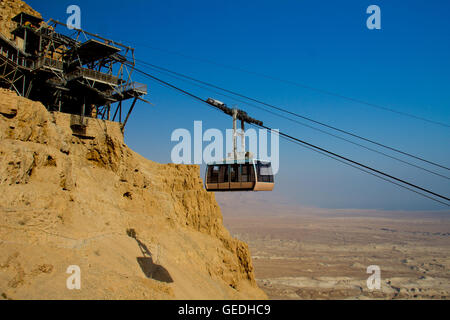 Masada fort cable car Israel Stock Photo