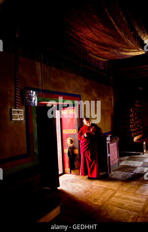 Buddhist monk in Kashmir Stock Photo