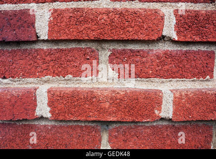 Close-up of rough, red, brick background. Stock Photo