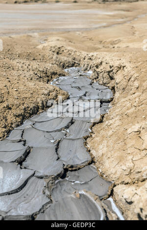 Mud volcanoes streams and flows Stock Photo