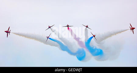 Break. Red Arrows.Scotland's National  Airshow. UK Stock Photo