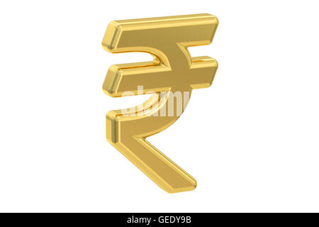 Indian rupee symbol, 3D rendering isolated on white background Stock Photo