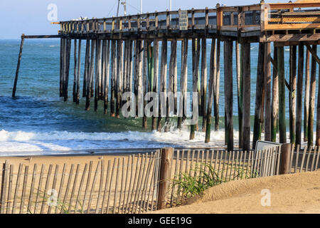 Ocean City surf side fishing pier, in May Stock Photo