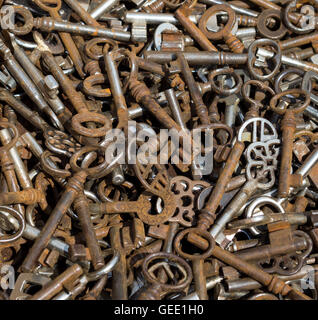 A collection of old and rusty key's Stock Photo