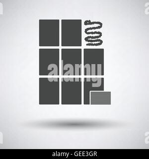 Wall tiles icon on gray background, round shadow. Vector illustration. Stock Vector