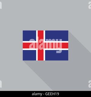 Iceland flag flat design vector illustration Stock Vector