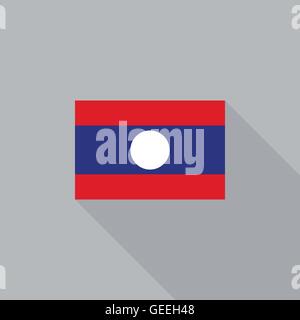 Laos flag flat design vector illustration Stock Vector