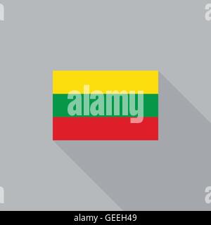 Lithuania flag flat design vector illustration Stock Vector