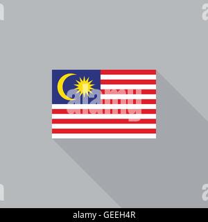 Malaysia flag flat design vector illustration Stock Vector