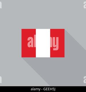 Peru flag flat design vector illustration Stock Vector