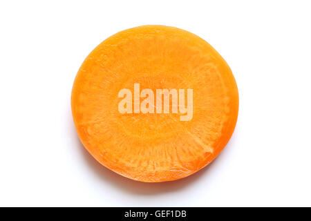 sliced carrot isolated on white Stock Photo