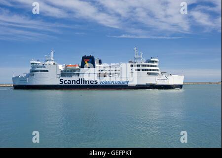 Ferry-boat of Scandlines, Puttgarden, Fehmarn Stock Photo