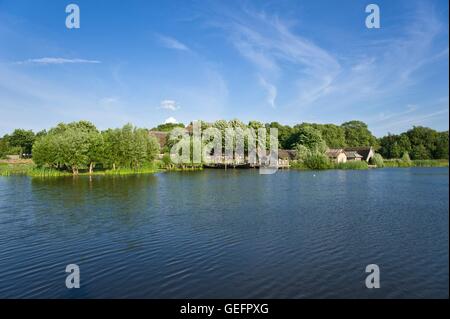 Wall museum Slavian village with fortification lake, Oldenburg in Holstein Stock Photo