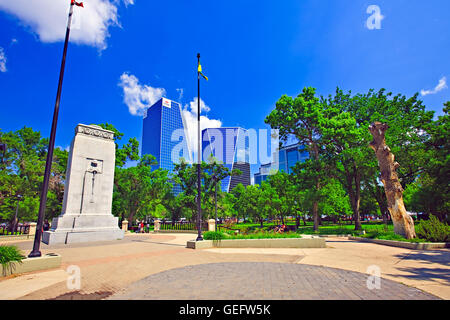 geography,travel, Canada, Saskatchewan, Regina, War Memorial Monument in Victoria Park, City Regina, Saskatchewan, Stock Photo