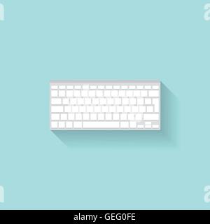 Computier keyboard in a flat style. Typing. Letters and numbers. Vector illustration. Stock Vector