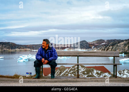 Glaciers are on the Arctic Ocean to Ilulissat Icefjord in Greenland Stock Photo