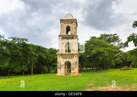 Bell tower of San Isidro de los Destiladeros, old Sugar Mill estate in the Valley of the Sugar Mills, Cuba Stock Photo