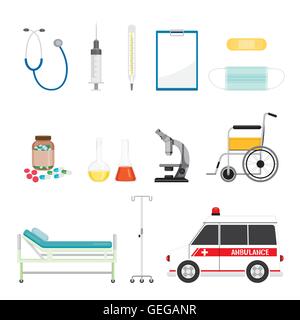 Medical Equipment Icons Set, Medical, Appliance, Tool, Hospital Stock Vector