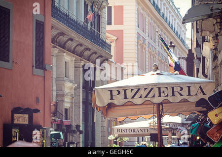pizzeria restaurant in outdoor of Rome Stock Photo