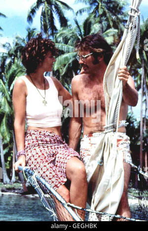 Rachel Ward, Hart Bochner Als einige Zeit später Jennifer (Rachel Ward) und Buck (Hart Bochner) mit dem Boot der Grahams auf Hawaii anlegen, werden sie von der Polizei verhaftet. *** Local Caption *** 1991, And The Sea Will Tell, Nur Die See Kennt Die Wahrheit Stock Photo