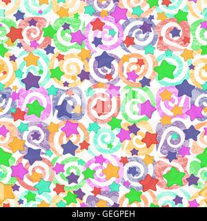 Seamless pattern, colored stars Stock Vector