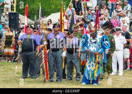 Pow Wow, Native Men, Aboriginal Veterans at the annual Six Nations of ...