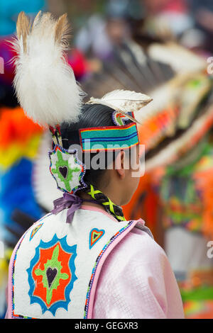 Pow wow Native Female Dancer in Traditional Regalia, Costume Six ...