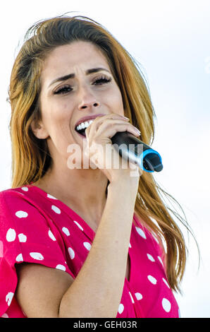 Stacey Solomon is an English singer, television presenter and reality tv star. Performing at Armed Forces Day EMSA charity event Stock Photo