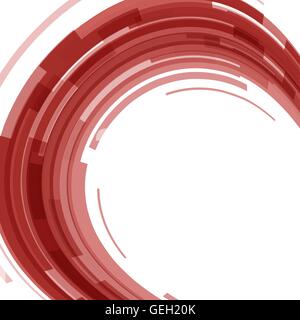 Abstract red technology circles distorted background, stock vector Stock Vector