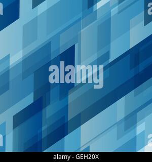 Abstract blue rectangles technology distorted background, stock vector Stock Vector