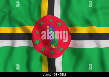 3d rendering of Dominica flag waving Stock Photo