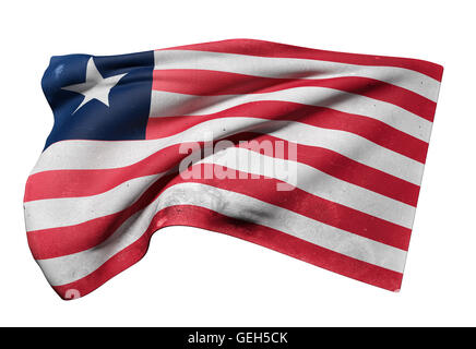 3D Flag of Liberia on an old stone wall background Stock Photo - Alamy