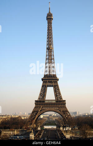 France. Paris. Eiffel Tower by Gustave Eiffel (1832-1923). Iron tower. Stock Photo
