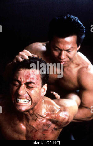 Jean-Claude Van Damme, Bolo Yeung Chad (Jean-Claude Van Damme), Moon (Bolo Yeung) *** Local Caption *** 1991, Double Impact, Geballte Ladung Stock Photo