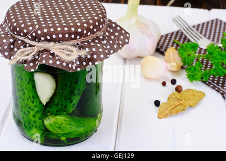 Cucumber in Marinade,  Pickles Stock Photo