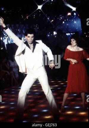 Tony Manero (John Travolta) und Stephanie (Karen Lynn Gorney) *** Local Caption *** 1977, Saturday Night Fever, Nur Samstag Nacht Stock Photo