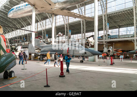 McDonnell Douglas RF-4C Phantom II No 68-0590 jet fighter and other aircraft in the Brussels Air Museum. Stock Photo