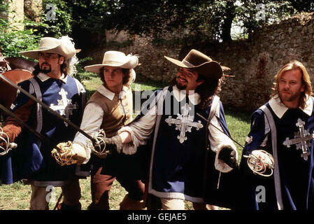 Charlie Sheen, Chris O'Donnell, Oliver Platt, Kiefer Sutherland *** Local Caption *** 1974, Three Musketeers, The, Die Drei Musketiere Stock Photo