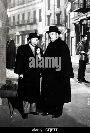 Victor Emmeric (Peter Lorre), George Edward Grodman (Sydney Greenstreet)  *** Local Caption *** 1946, Verdict, The, Hier Irrte Scotland Yard Stock Photo