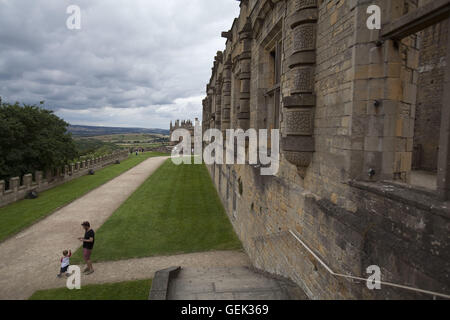 Bolsover, UK. 24th July, 2016. Bolsover castle.With spectacular views over Derbyshire, the fairy-tale Stuart mansion, Bolsover Castle, was designed to entertain and impress. It was built in the early 17th century by the Cavendish family, on the site of a medieval castle founded in the 12th century by the Peverel family. The site is now in the care of English Heritage and is a Grade I listed building, Bolsover, Derbyshire, UK. © Veronika Lukasova/ZUMA Wire/Alamy Live News Stock Photo